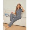 Ekouaer Womens Pajama Sets Button Down Pjs 2 Piece Short Sleeve Sleepwear with Pants Soft Loungewear(Grey)