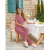 Ekouaer Womens Pajama Sets Button Down Pjs 2 Piece Short Sleeve Sleepwear with Pants Soft Loungewear(Old Rose)