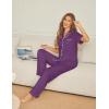 Ekouaer Womens Pajama Sets Button Down Pjs 2 Piece Short Sleeve Sleepwear with Pants Soft Loungewear(Purple)