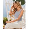 Ekouaer Womens Pajama Sets Viscose from Bamboo Tank Top and Shorts Pj Set Sleeveless 2 Piece Sleepwear(Light Grey)