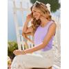 Ekouaer Womens Pajama Sets Viscose from Bamboo Tank Top and Shorts Pj Set Sleeveless 2 Piece Sleepwear(Lilac)