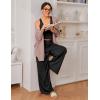 Ekouaer Women’s Pajamas 2 Piece Lounge Set Ribbed Knit Loungewear Sleeveless Tank Top Wide Leg Pants(Black)