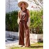 Ekouaer Womens Pajamas 2 Piece Lounge Set Waffle Knit Loungewear Sleeveless Tank Top with Long Pants Outfits S-XXL(Brown)