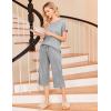 Ekouaer Women’s Pajamas Set Short Sleeve Top With Capri Pants Pjs 2 PIece Lounge & Sleepwear Set S-XXL(Gray)