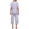Ekouaer Women’s Pajamas Set Short Sleeve Top With Capri Pants Pjs Lounge & Sleepwear Set S-XXL(White/Pink/Blue Butterfly)