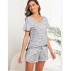 Ekouaer Women’s Pajamas Sets Short Sleeve Lounge Sets Sleepwear Casual Two Piece Pjs With Pockets(Coffee Cup)
