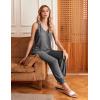 Ekouaer Women’s Pajamas Sleeveless Summer Lounge Set Ribbed Knit Pj Loungewear Soft Tank Sleepwear Nightwear S-XXL(Dark Gray)