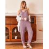 Ekouaer Women’s Pajamas Sleeveless Summer Lounge Set Ribbed Knit Pj Loungewear Soft Tank Sleepwear Nightwear S-XXL(Deep Pink)