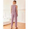 Ekouaer Women’s Pajamas Sleeveless Summer Lounge Set Ribbed Knit Pj Loungewear Soft Tank Sleepwear Nightwear S-XXL(Deep Pink)