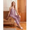 Ekouaer Women’s Pajamas Sleeveless Summer Lounge Set Ribbed Knit Pj Loungewear Soft Tank Sleepwear Nightwear S-XXL(Deep Pink)