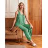 Ekouaer Women’s Pajamas Sleeveless Summer Lounge Set Ribbed Knit Pj Loungewear Soft Tank Sleepwear Nightwear S-XXL(Green)