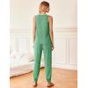 Ekouaer Women’s Pajamas Sleeveless Summer Lounge Set Ribbed Knit Pj Loungewear Soft Tank Sleepwear Nightwear S-XXL(Green)