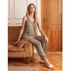 Ekouaer Women’s Pajamas Sleeveless Summer Lounge Set Ribbed Knit Pj Loungewear Soft Tank Sleepwear Nightwear S-XXL(Light Brown)