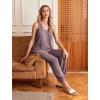 Ekouaer Women’s Pajamas Sleeveless Summer Lounge Set Ribbed Knit Pj Loungewear Soft Tank Sleepwear Nightwear S-XXL(Maroon)