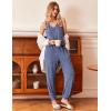 Ekouaer Women’s Pajamas Sleeveless Summer Lounge Set Ribbed Knit Pj Loungewear Soft Tank Sleepwear Nightwear S-XXL(Navy Blue)
