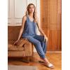 Ekouaer Women’s Pajamas Sleeveless Summer Lounge Set Ribbed Knit Pj Loungewear Soft Tank Sleepwear Nightwear S-XXL(Navy Blue)