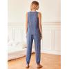 Ekouaer Women’s Pajamas Sleeveless Summer Lounge Set Ribbed Knit Pj Loungewear Soft Tank Sleepwear Nightwear S-XXL(Navy Blue)