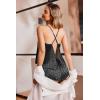Ekouaer Womens Satin Pajama Set, Backless Cami Top and Shorts Soft Sleepwear for Lounging or Sleepwear(Black Leopard)