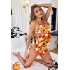 Ekouaer Womens Satin Pajama Set, Backless Cami Top and Shorts Soft Sleepwear for Lounging or Sleepwear(Halloween Orange)