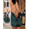 Ekouaer Womens Satin Pajama Set, Backless Cami Top and Shorts Soft Sleepwear for Lounging or Sleepwear(Lake Blue Leopard)