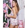 Ekouaer Womens Satin Pajama Set, Backless Cami Top and Shorts Soft Sleepwear for Lounging or Sleepwear(Pink Christmas)