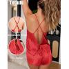 Ekouaer Womens Satin Pajama Set, Backless Cami Top and Shorts Soft Sleepwear for Lounging or Sleepwear(Red Leopard)
