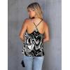 Ekouaer Womens Silk Satin Cami Tank Top 2026 Mesh V-Neck Adjustable Strap Sleeveless Summer Camisole Blouse(Black/White)