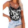 Ekouaer Womens Silk Satin Cami Tank Top 2026 Mesh V-Neck Adjustable Strap Sleeveless Summer Camisole Blouse(Black/White)