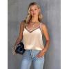Ekouaer Womens Silk Satin Cami Tank Top 2026 Mesh V-Neck Adjustable Strap Sleeveless Summer Camisole Blouse(Champagne)