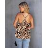 Ekouaer Womens Silk Satin Cami Tank Top 2026 Mesh V-Neck Adjustable Strap Sleeveless Summer Camisole Blouse(Classical Leopard)