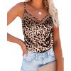 Ekouaer Womens Silk Satin Cami Tank Top 2026 Mesh V-Neck Adjustable Strap Sleeveless Summer Camisole Blouse(Classical Leopard)
