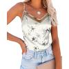 Ekouaer Womens Silk Satin Cami Tank Top 2026 Mesh V-Neck Adjustable Strap Sleeveless Summer Camisole Blouse(Ink Flower)