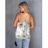 Ekouaer Womens Silk Satin Cami Tank Top 2026 Mesh V-Neck Adjustable Strap Sleeveless Summer Camisole Blouse(Ink Flower)