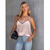Ekouaer Womens Silk Satin Cami Tank Top 2026 Mesh V-Neck Adjustable Strap Sleeveless Summer Camisole Blouse(Light Pink)