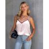 Ekouaer Womens Silk Satin Cami Tank Top 2026 Mesh V-Neck Adjustable Strap Sleeveless Summer Camisole Blouse(Pink Leopard)