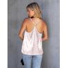Ekouaer Womens Silk Satin Cami Tank Top 2026 Mesh V-Neck Adjustable Strap Sleeveless Summer Camisole Blouse(Pink Leopard)