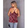 Ekouaer Womens Silk Satin Cami Tank Top 2026 Mesh V-Neck Adjustable Strap Sleeveless Summer Camisole Blouse(Pink/Black Leopard)
