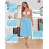 Ekouaer Women’s Towel Wrap Soft Lightweight Shower Wrap Absorbent Spa Body Wrap Bath Robe with Velcro S-L(Blue)