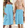 Ekouaer Women’s Towel Wrap Soft Lightweight Shower Wrap Absorbent Spa Body Wrap Bath Robe with Velcro S-L(Blue)
