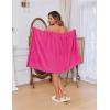 Ekouaer Women’s Towel Wrap Soft Lightweight Shower Wrap Absorbent Spa Body Wrap Bath Robe with Velcro S-L(Hot Pink)