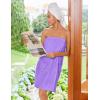 Ekouaer Women’s Towel Wrap Soft Lightweight Shower Wrap Absorbent Spa Body Wrap Bath Robe with Velcro S-L(Lavender)