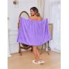 Ekouaer Women’s Towel Wrap Soft Lightweight Shower Wrap Absorbent Spa Body Wrap Bath Robe with Velcro S-L(Lavender)