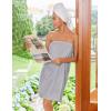 Ekouaer Women’s Towel Wrap Soft Lightweight Shower Wrap Absorbent Spa Body Wrap Bath Robe with Velcro S-L(Light Gray)