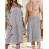 Ekouaer Women’s Towel Wrap Soft Lightweight Shower Wrap Absorbent Spa Body Wrap Bath Robe with Velcro S-L(Light Gray)