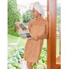 Ekouaer Women’s Towel Wrap Soft Lightweight Shower Wrap Absorbent Spa Body Wrap Bath Robe with Velcro S-L(Taupe)