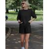 Ekouaer Women’s Two Piece Lounge Set Oversized Boxy T-shirt Casual Short Sets Summer Travel Matching Set 2026 Fashion(Black)