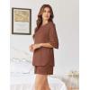 Ekouaer Women’s Two Piece Lounge Set Oversized Boxy T-shirt Casual Short Sets Summer Travel Matching Set 2026 Fashion(Brown)