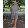 Ekouaer Women’s Two Piece Lounge Set Oversized Boxy T-shirt Casual Short Sets Summer Travel Matching Set 2026 Fashion(Dark Gray)