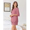 Ekouaer Women’s Two Piece Lounge Set Oversized Boxy T-shirt Casual Short Sets Summer Travel Matching Set 2026 Fashion(Dark Pink)