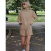 Ekouaer Women’s Two Piece Lounge Set Oversized Boxy T-shirt Casual Short Sets Summer Travel Matching Set 2026 Fashion(Khaki)